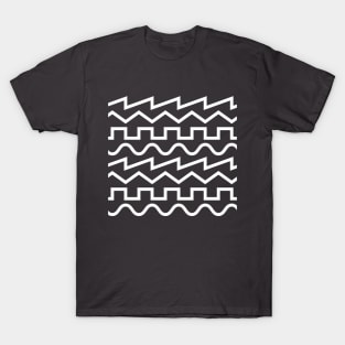 Synth Audio Waves White T-Shirt